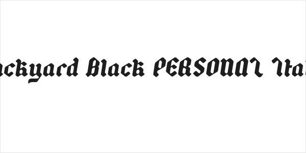 Backyard Black PERSONAL Italic Logo