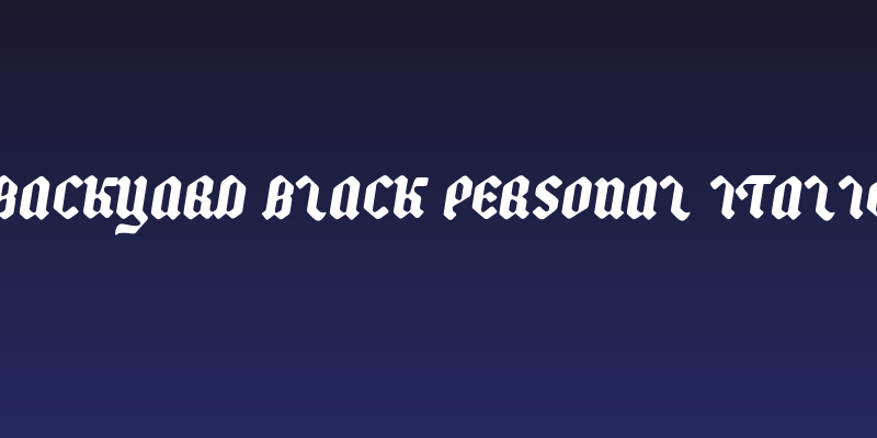 Backyard Black PERSONAL Italic Social Header
