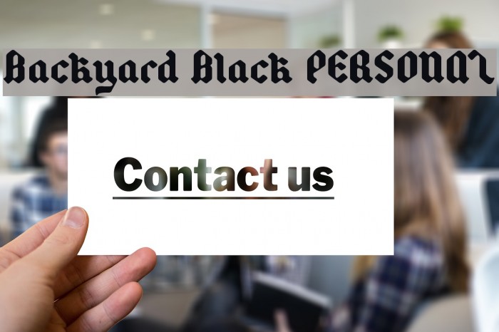 Backyard Black PERSONAL Font examples