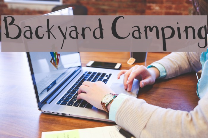 Backyard Camping Font examples