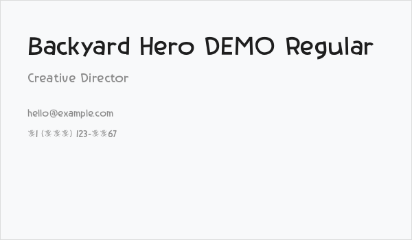 Backyard Hero DEMO Regular Business Card