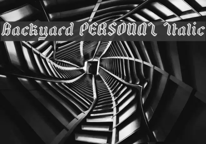 Backyard PERSONAL Italic Polices examples