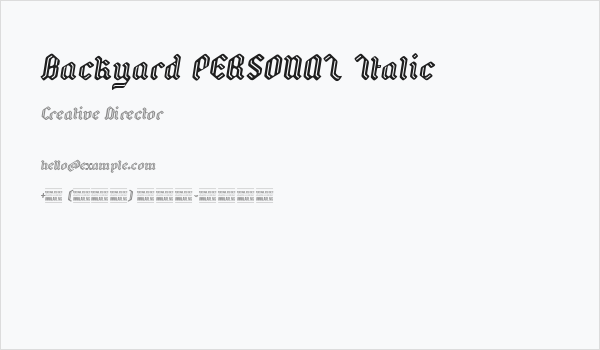 Backyard PERSONAL Italic Business Card