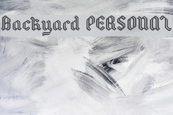 Backyard PERSONAL Font examples