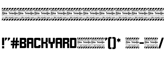 Backyard personal use Font OTHER CHARS
