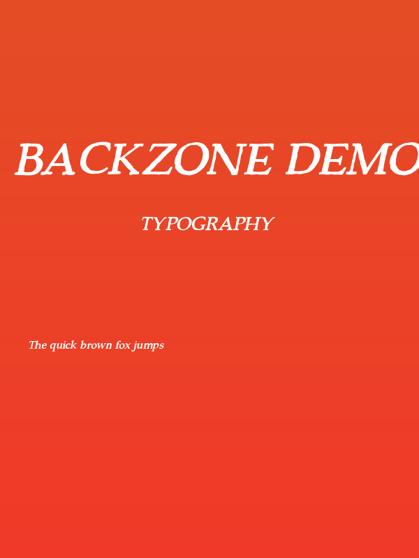 Backzone DEMO Bold Italic Poster