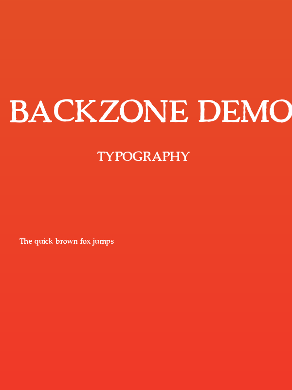 Backzone DEMO Bold Poster