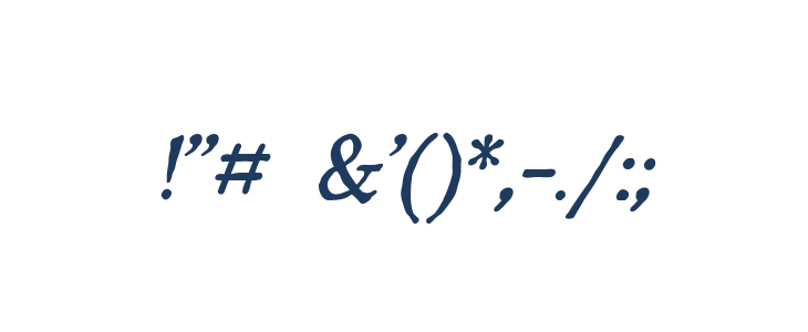 Backzone DEMO Italic Other Characters