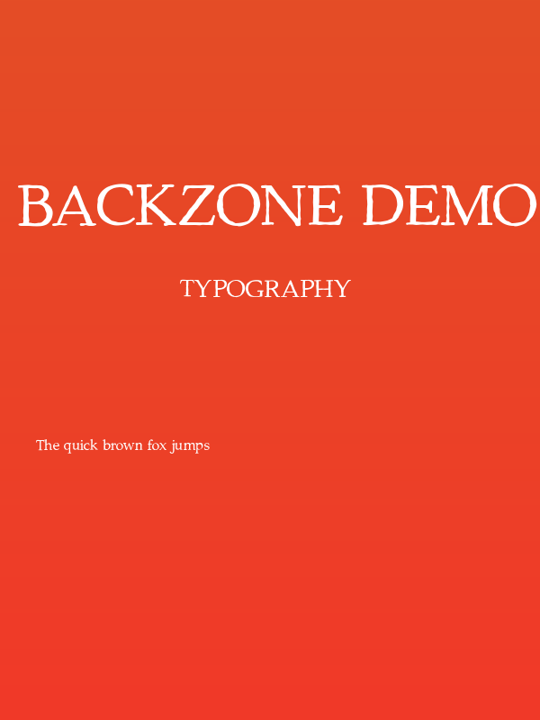 Backzone DEMO Poster