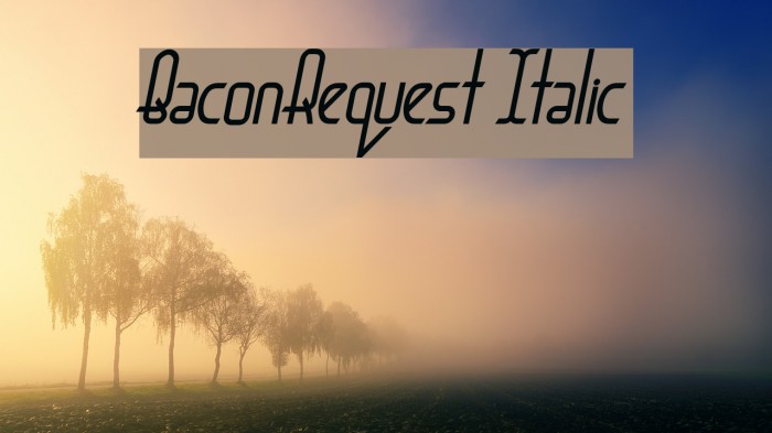 BaconRequest Italic Font examples