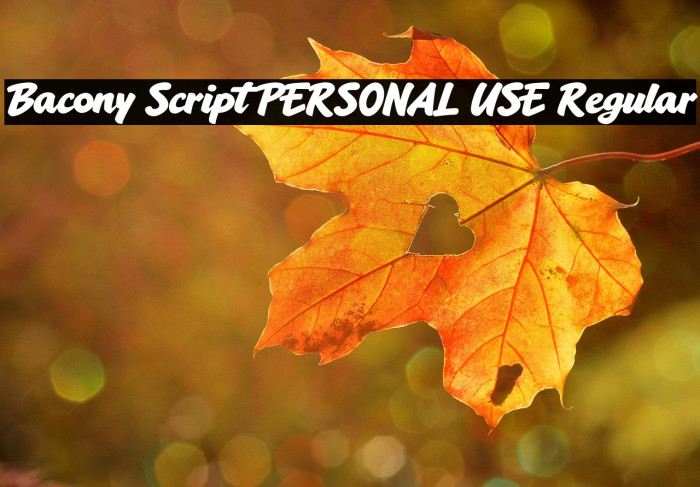 Bacony Script PERSONAL USE Regular Example 3