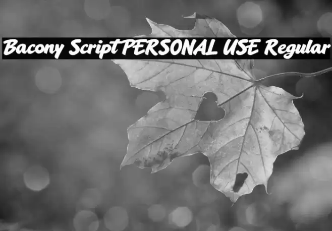 Bacony Script PERSONAL USE Regular Font examples