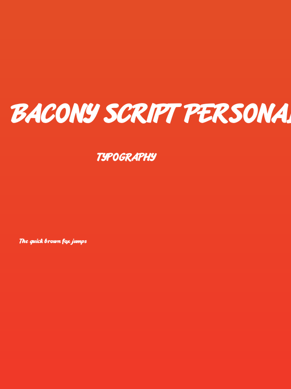 Bacony Script PERSONAL USE Regular Poster