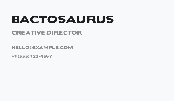 Bactosaurus Business Card