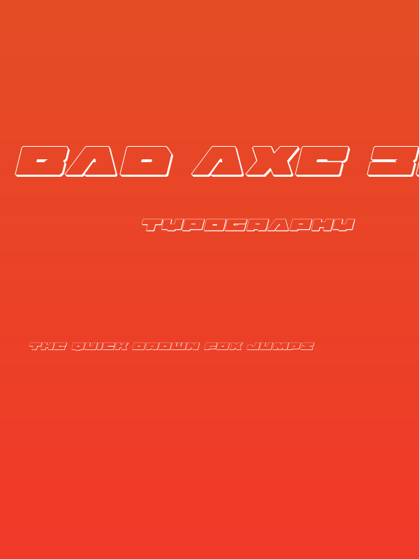 Bad Axe 3D Italic Poster