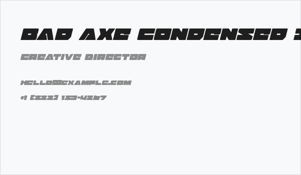 Bad Axe Condensed Italic Business Card