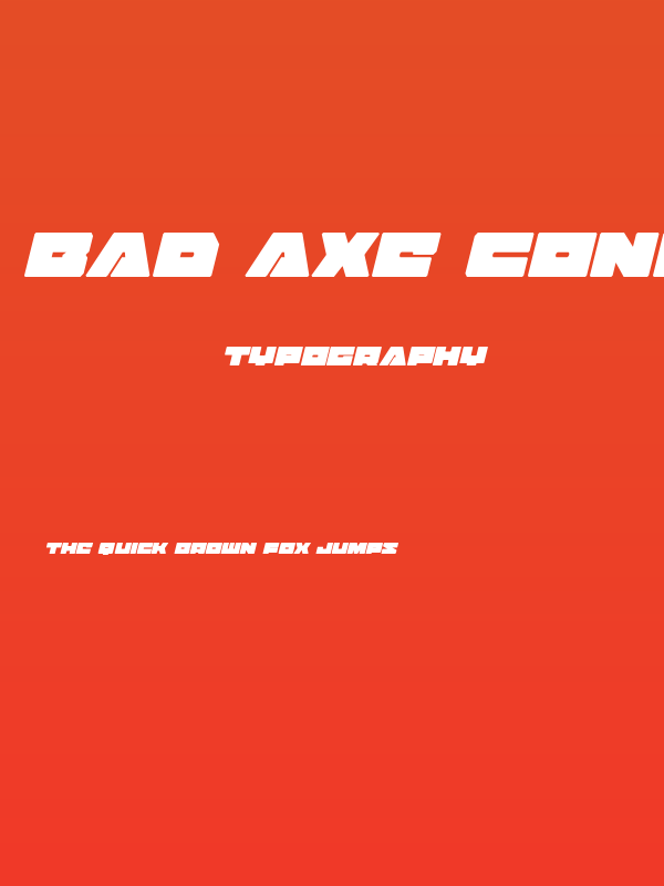 Bad Axe Condensed Italic Poster