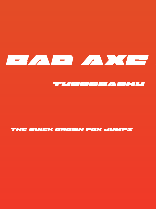 Bad Axe Expanded Italic Poster