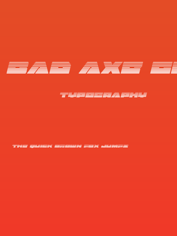 Bad Axe Gradient Italic Poster