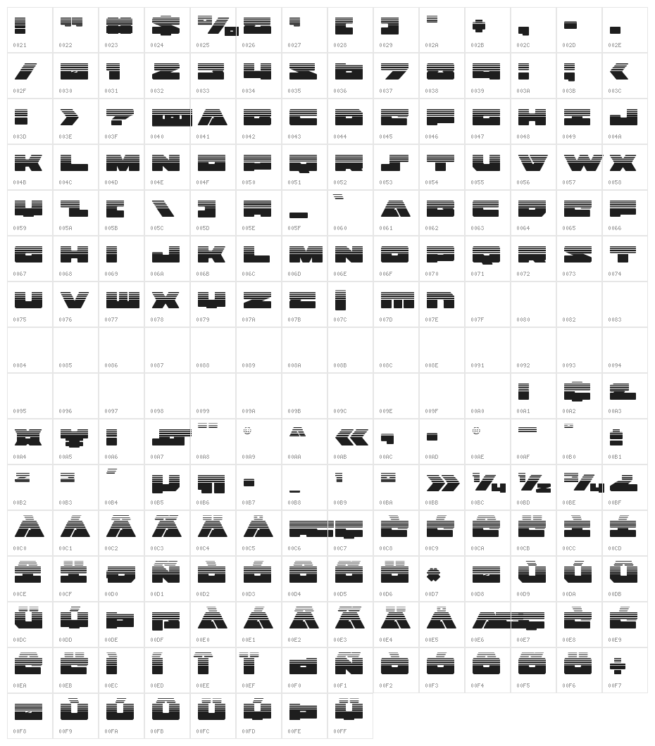Bad Axe Halftone Character Map