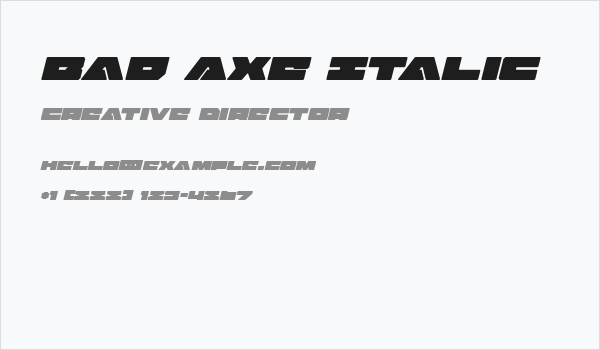 Bad Axe Italic Business Card