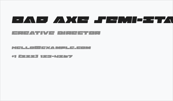 Bad Axe Semi-Italic Business Card