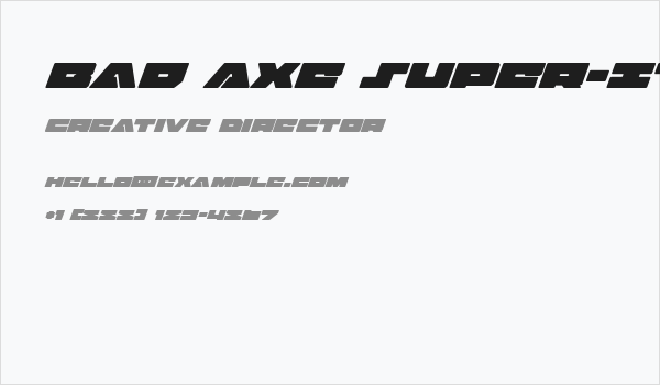 Bad Axe Super-Italic Business Card
