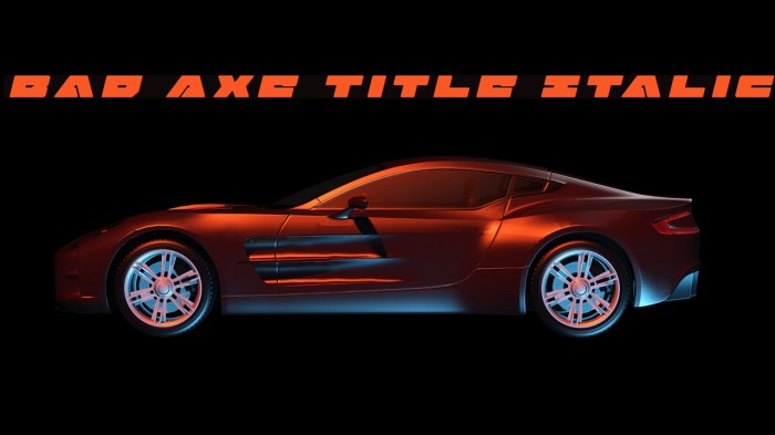 Bad Axe Title Italic Font examples