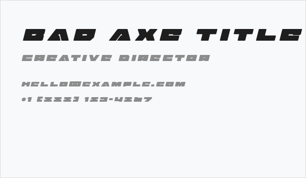 Bad Axe Title Italic Business Card