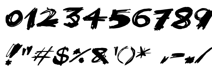 Bad Brush Italic Font OTHER CHARS