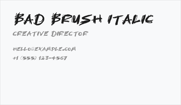 Bad Brush Italic Business Card