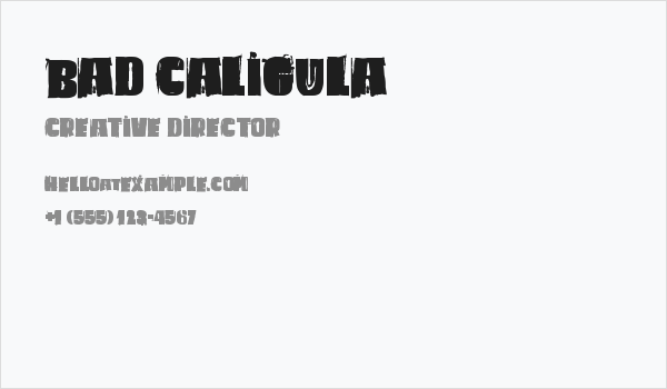 Bad Caligula Business Card