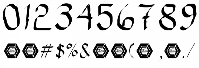 Bad Calligraphic Font OTHER CHARS