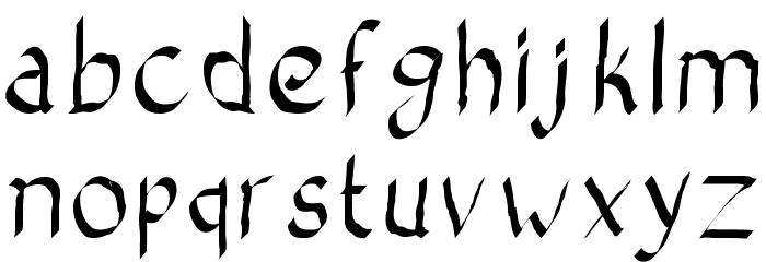 Bad Calligraphic Font LOWERCASE