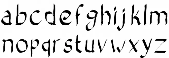 Bad Calligraphic Caratteri MINUSCOLO