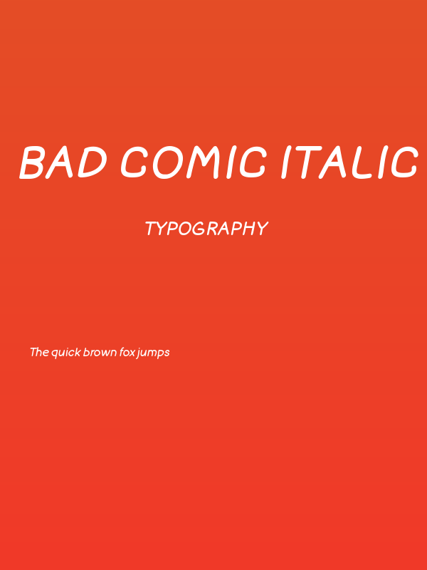 Bad Comic Italic Poster