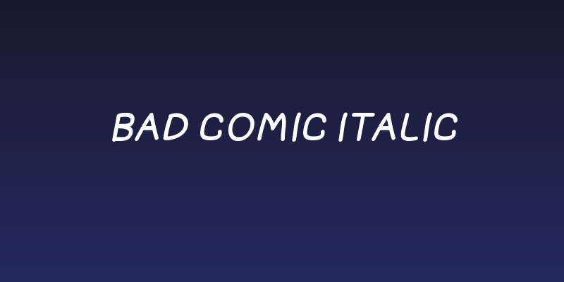 Bad Comic Italic Social Header