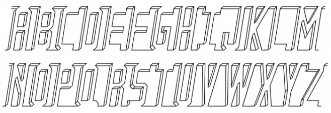 Bad Eyes Wireframe Italic Schriftart Groß