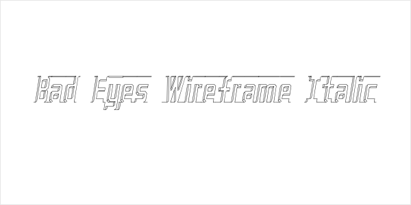 Bad Eyes Wireframe Italic Logo