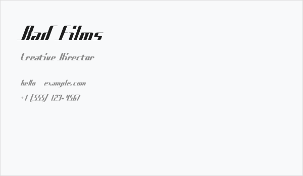 Bad Films Business Card