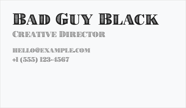 Bad Guy Black Business Card