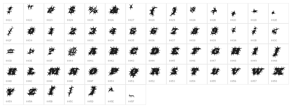 Bad Hair DayRegular Character Map