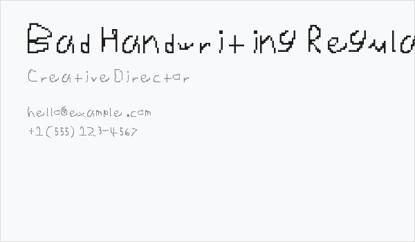 Bad Handwriting Regular Business Card
