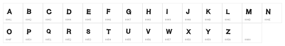 Bad Ice Cream Demo Regular Character Map
