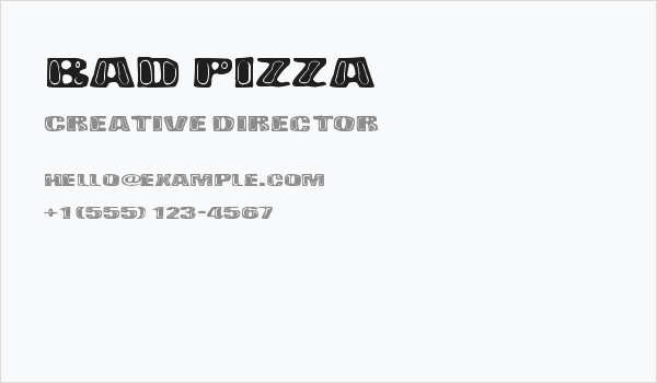 Bad Pizza Business Card