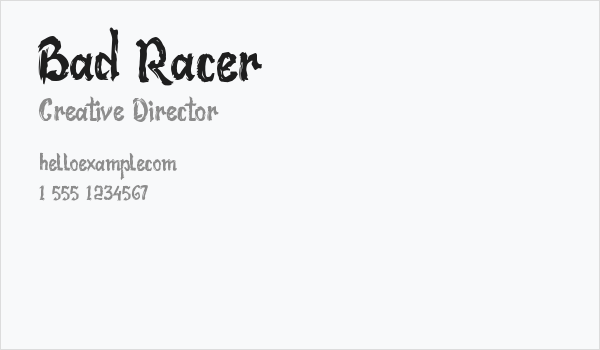 Bad Racer Business Card
