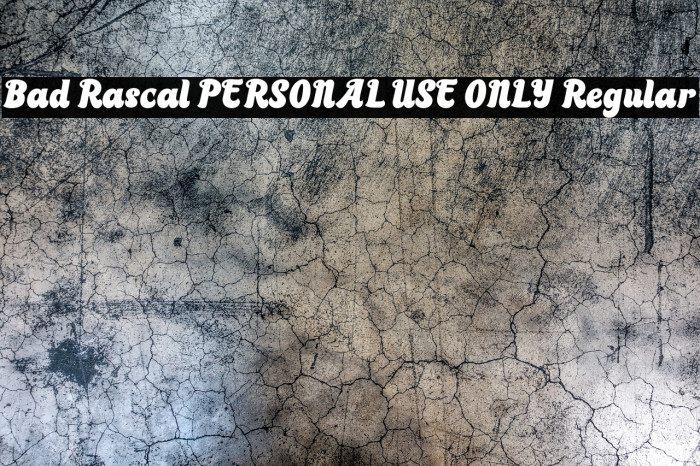 Bad Rascal PERSONAL USE ONLY Regular Example 1