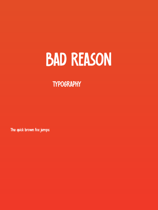 Bad Reason Poster