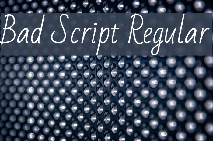 Bad Script Regular Font examples