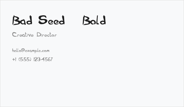 Bad Seed   Bold Business Card